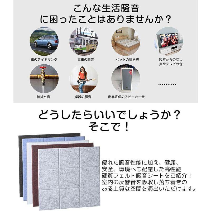 インテリア　防音シート,KIMINO　防音　硬質防音材　吸音シート　防湿　吸音壁や天井簡単に設置、素早く利用可能吸音材　フェルト　難燃　ゲーミングルーム