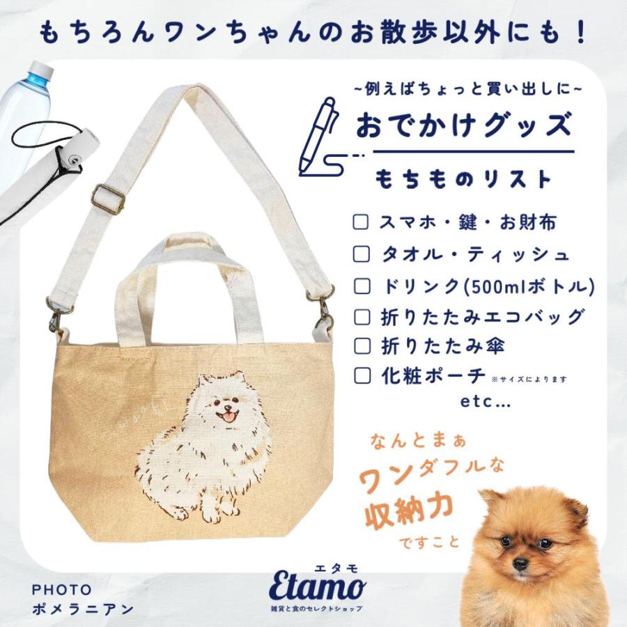 お散歩バッグ 犬 ショルダー トートバッグ ファスナー付き ミニ 肩掛け 