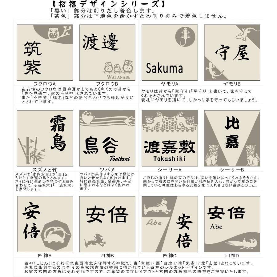 送料無料 冬バーゲン 150角 アクアｇタイル表札 ベージュ 招福動物 フクロウ ヤモリ シーサー 正方形 戸建て 四神 ツバメ 追加マグネット可 雀と竹