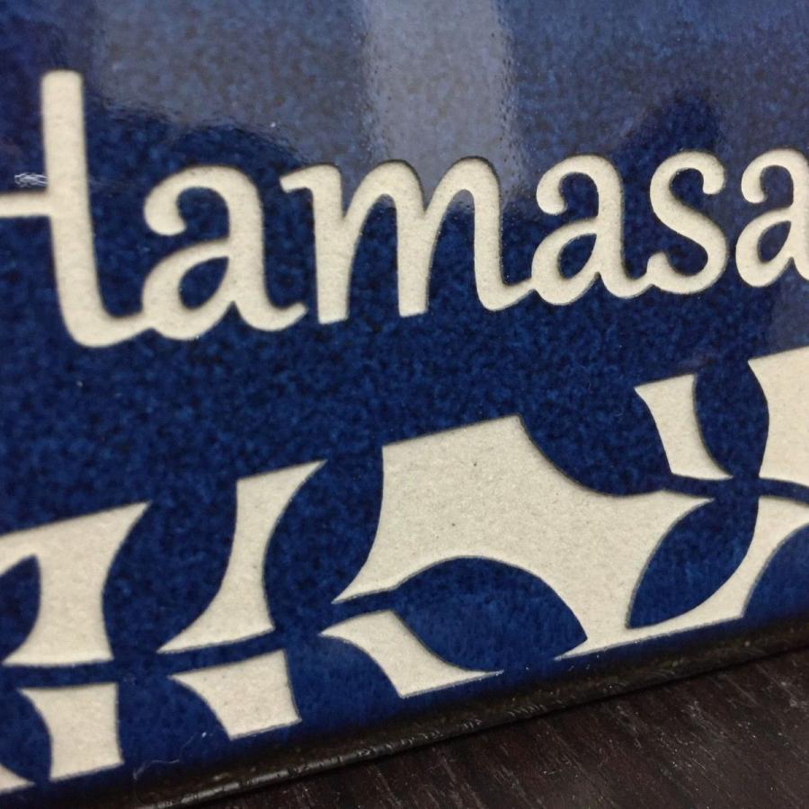 小口タイル表札 「青織部」 長方形 コンパクト 青系 光沢 焼き物風 和風 彫刻 戸建 【追加マグネット可】 |  | 02