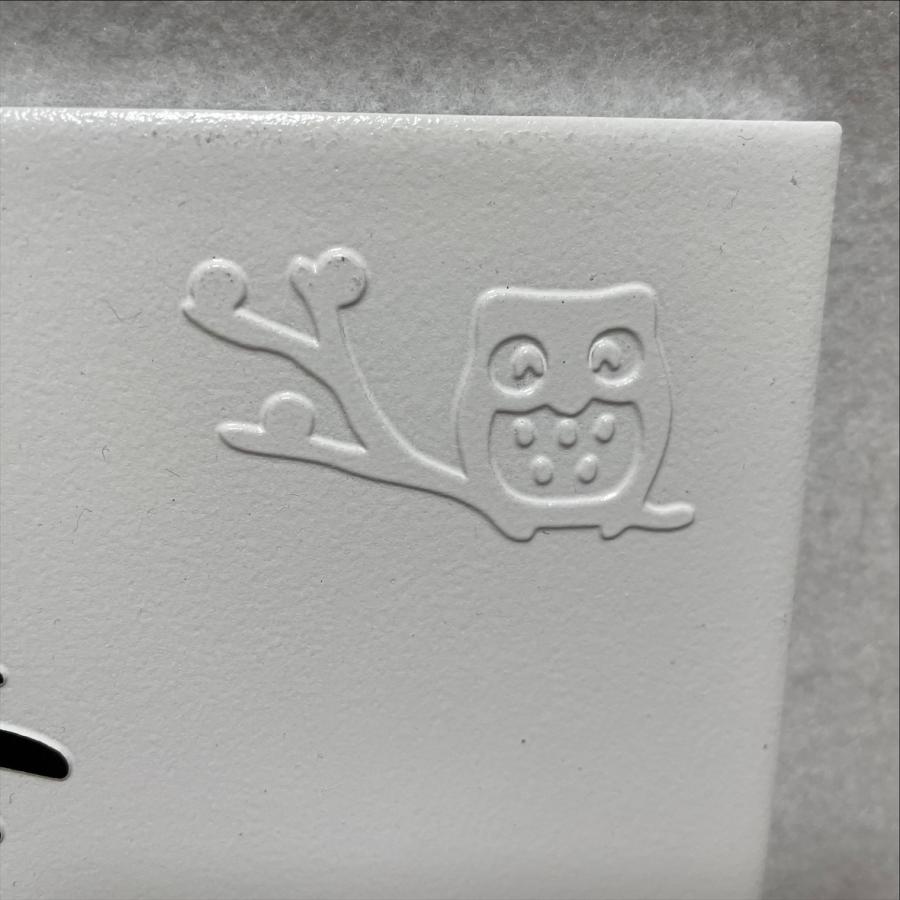 招福デザイン 二層浮き彫り表札 「つや有りホワイト」 150角タイル