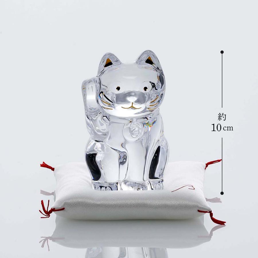 バカラ　猫置物 Baccarat バカラ まねき猫 クリスタル レッド クリスタル クリア