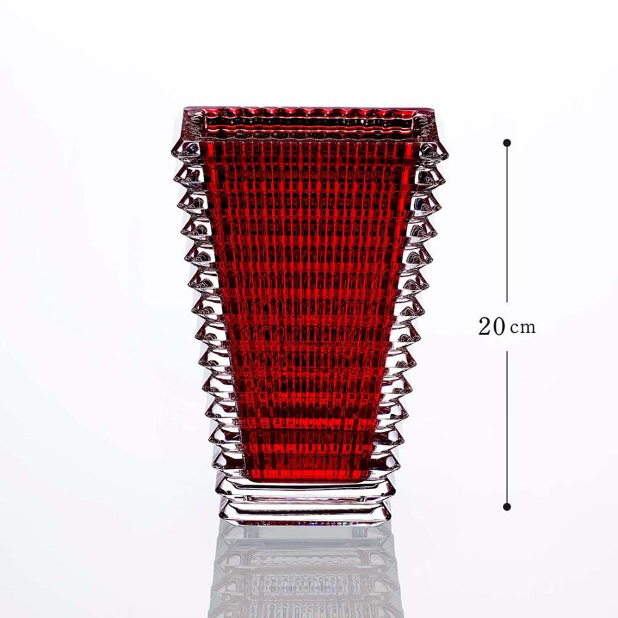 バカラ（Baccarat） アイベース スクウェア S レッド 20cm 名入れ代込