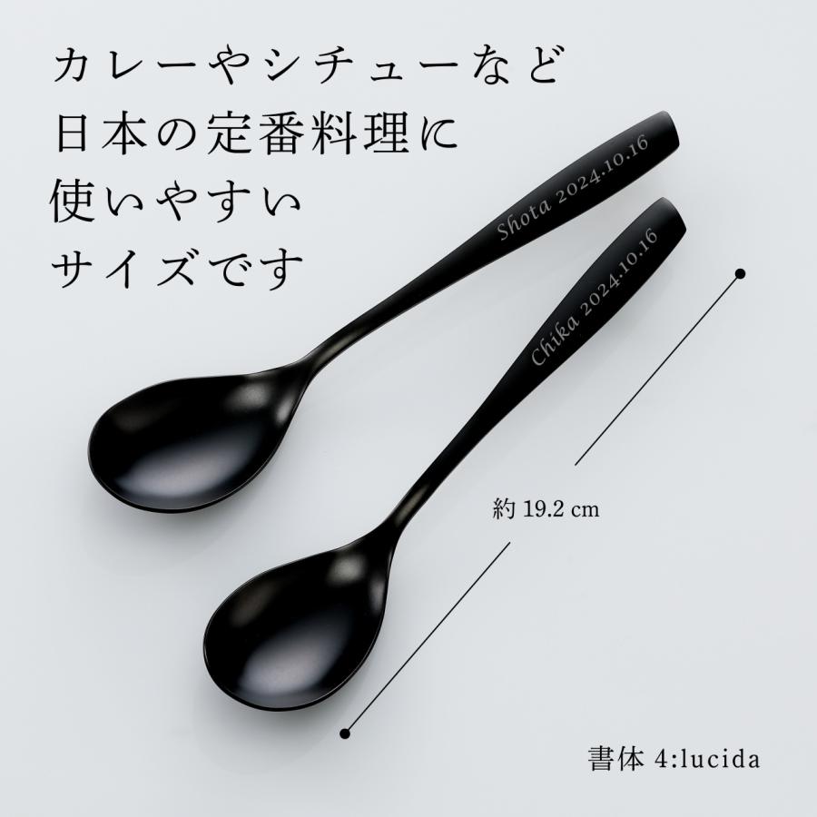 ブガッティ リビエラ ブラックダイヤモンド デザートスプーン 19.2cm ペアセット 名前 プレゼント ギフト ブランド チタンコート マットブラック 黒 |  | 02