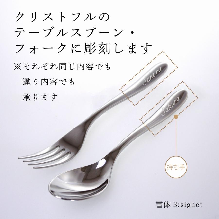 クリストフル CHRISTOFLE ラーム・ド・クリストフル テーブルスプーン・テーブルフォーク セット 名入れ彫刻代込 名入れ ギフト プレゼント 内祝 お祝い 引出物 |  | 01
