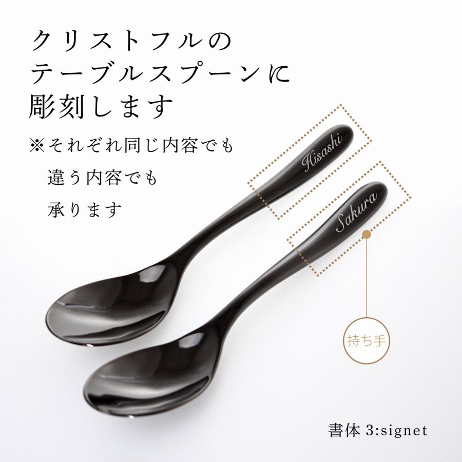 クリストフル CHRISTOFLE ラーム・ド・クリストフル テーブルスプーン ステンレス ブラック ペア 名入れ彫刻代込 名入れ ギフト プレゼント 結婚祝 内祝 お祝い