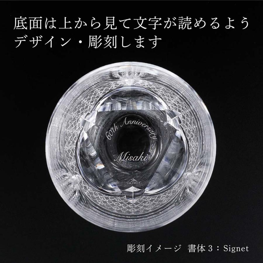 KAGAMI カガミクリスタル 江戸切子 ロックグラス 笹っ葉に菊つなぎ紋