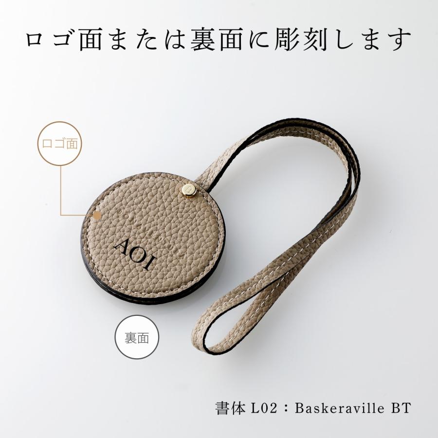 BONAVENTURA ボナベンチュラ コンパクトミラー シュリンクレザー グレージュ 名前 彫刻 刻印 名入れギフト プレゼント 誕生日 記念日 記念品 お祝い ノベルティ | BONAVENTURA | 01