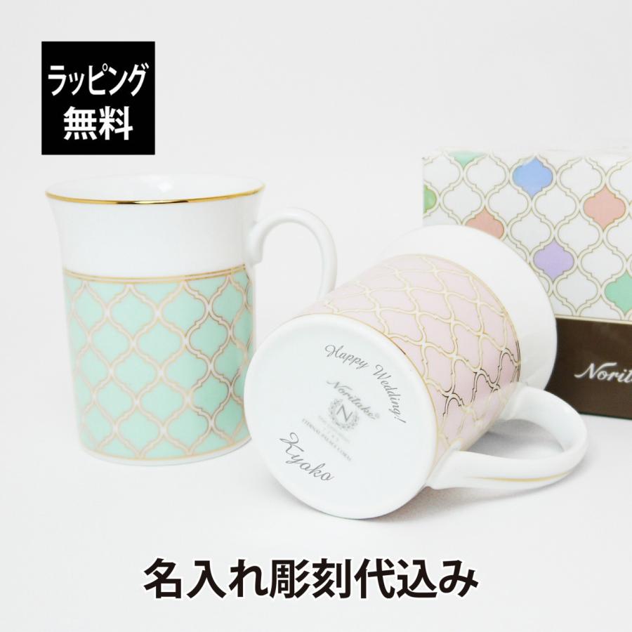 ノリタケ NORITAKE エターナルパレス マグカップ ミント＆コーラル