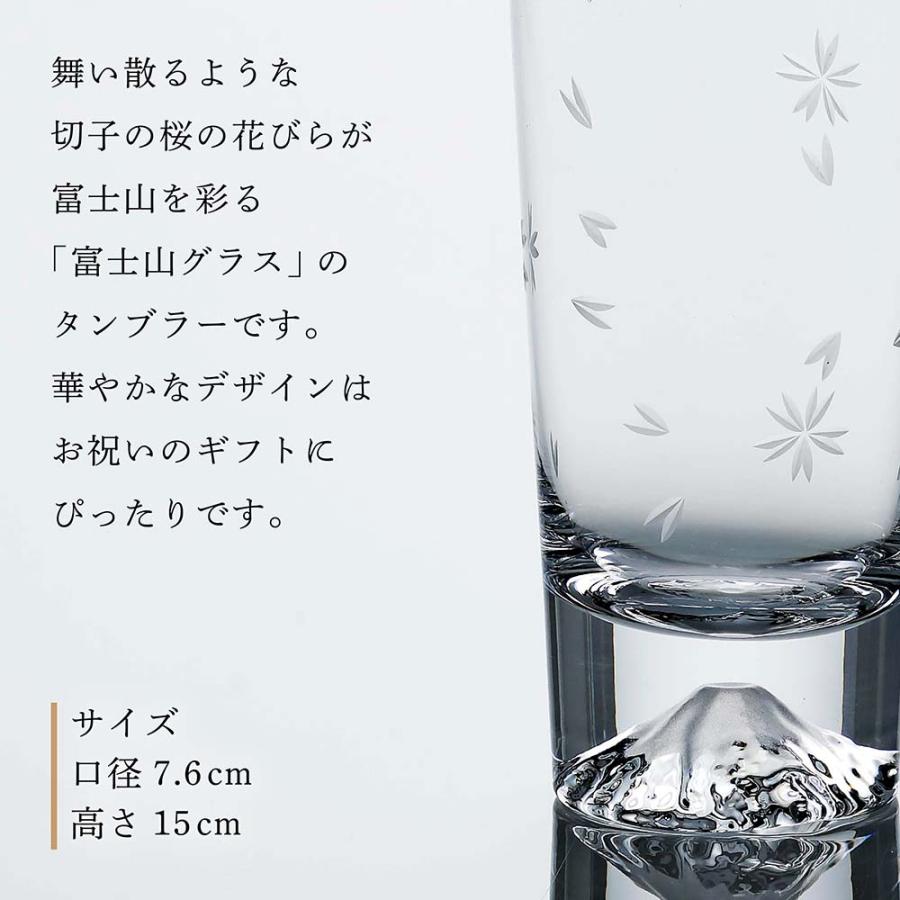 田島硝子（TAJIMA GLASS） 桜切子 富士山グラス ハイボール タンブラー