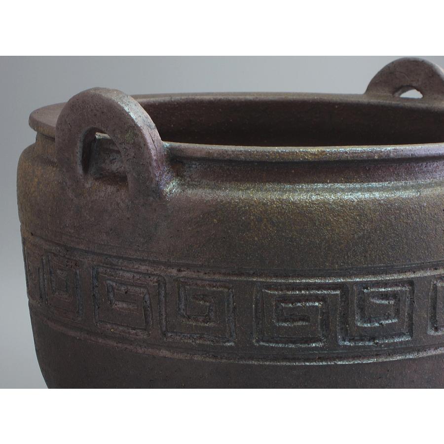 【焼物】備前焼 三足香煙 共箱 茶道具 旧家譲り品　年代物 備前焼 三ッ足香炉形瓶掛／火鉢／手焙 難波好陽造 共箱 : 茶道具商 越