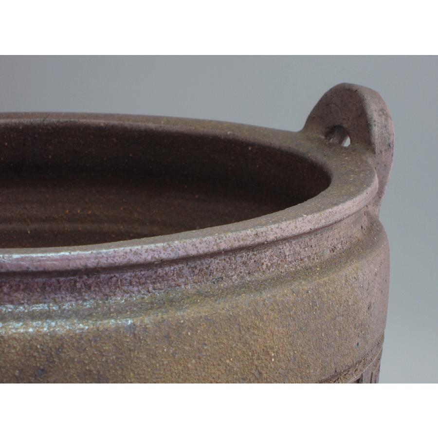 備前焼 三ッ足香炉形瓶掛／火鉢／手焙 難波好陽造 共箱 : 茶道具商 越