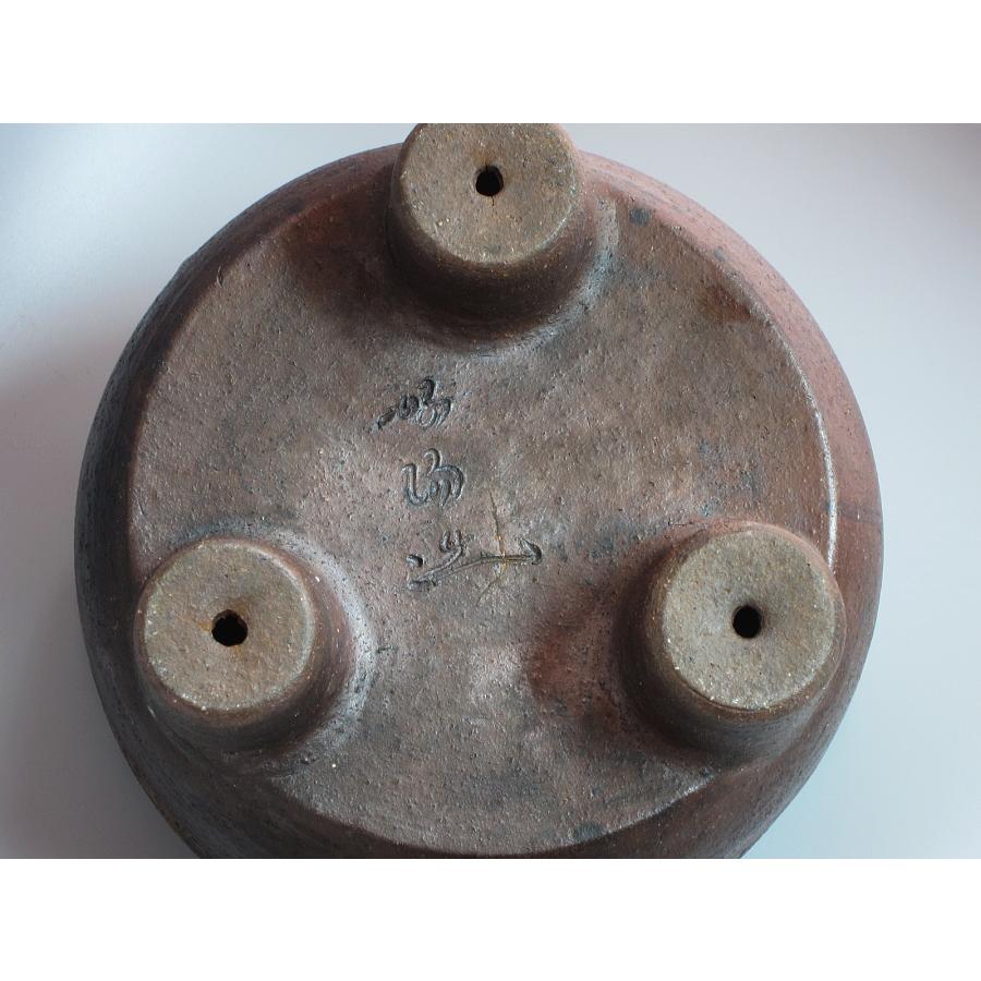 【焼物】備前焼 三足香煙 共箱 茶道具 旧家譲り品　年代物 備前焼 三ッ足香炉形瓶掛／火鉢／手焙 難波好陽造 共箱 : 茶道具商 越