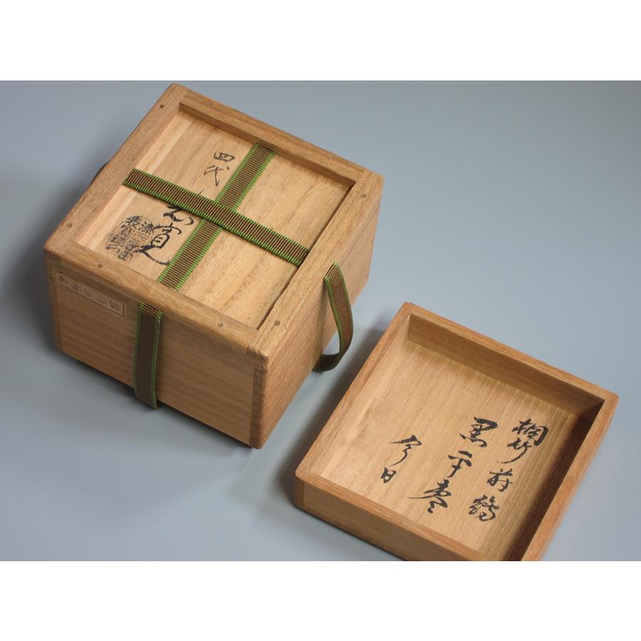 煎茶道具　二代　田辺竹雲斎筆　朱漆　竹之図　円盆　煎茶盆　共箱　V R4214 煎茶道具 二代 田辺竹雲斎筆 朱漆 竹之図 円盆 煎茶盆