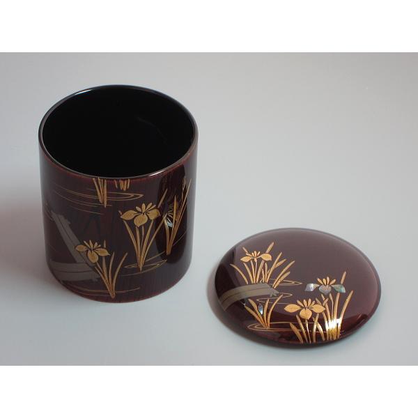 八ッ橋蒔絵 欅木地溜塗 金輪寺茶器 中林星山造 共箱 : 茶道具商 八ッ橋蒔絵 欅木地溜塗 金輪寺茶器 中林星山造 共箱 : 茶道具商