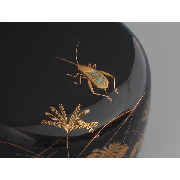 鈴虫に秋草蒔絵平棗 佐々木麗峰造 共箱 : 茶道具商 越中屋 鈴虫に秋草蒔絵平棗 佐々木麗峰造 共箱 : 茶道具商 越中屋