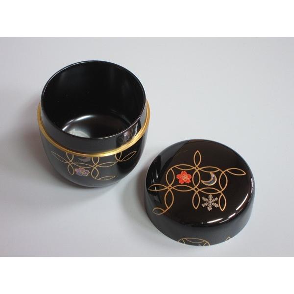 七宝雪月花蒔絵黒中棗 中村宗悦造 共箱 : 茶道具商 越中屋 - 通販
