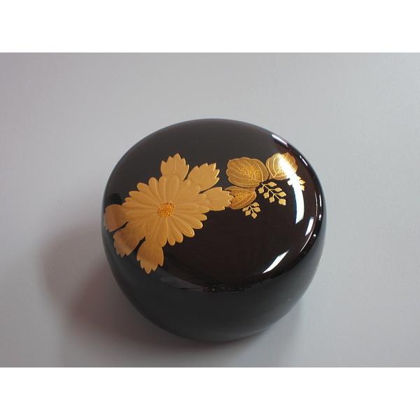 菊桐蒔絵黒平棗 輪島塗 田中勝月造 桐箱 : 茶道具商 越中屋 菊桐蒔絵黒平棗 輪島塗 田中勝月造 桐箱 : 茶道具商 越中屋