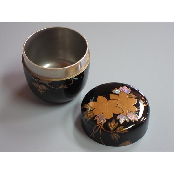鉄線蒔絵黒中棗 輪島塗 千鶴造 共箱 : 茶道具商 越中屋 - 通販 鉄線蒔絵黒中棗 輪島塗 千鶴造 共箱 : 茶道具商 越中屋 - 通販