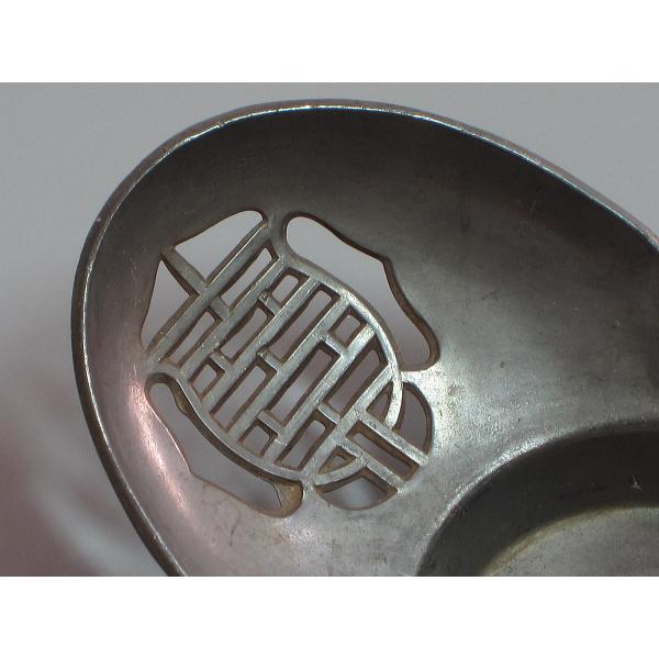 唐物古錫 木瓜式透茶托「全利老店」在銘 中国古玩 : 茶道具商 越 唐物古錫 木瓜式透茶托「全利老店」在銘 中国古玩 : 茶道具商 越