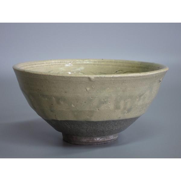 無地刷毛目三島茶碗　池順鐸造　共箱