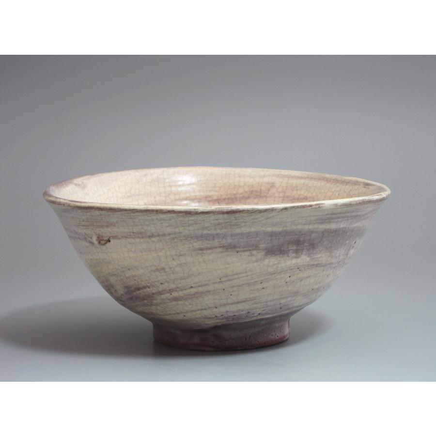 高麗刷毛目茶碗 韓国作家作品（作者名／陶印なし） 桐箱 : 茶道具商 越