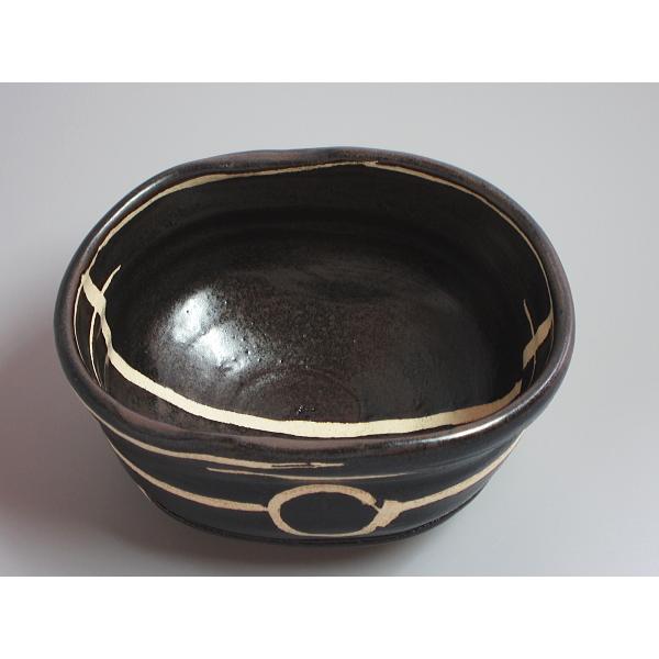 黒織部松風写茶碗 川本了生別作 共箱 : 茶道具商 越中屋 - 通販