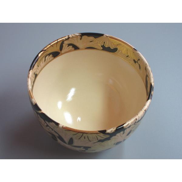 Ｒ９３５　茶碗　『京焼』『青嵐窯造』『仁清写金彩黒釉茶碗』　抹茶碗　共箱　茶道具 R935 茶碗 『京焼』『青嵐窯造』『仁清写金彩黒釉茶碗