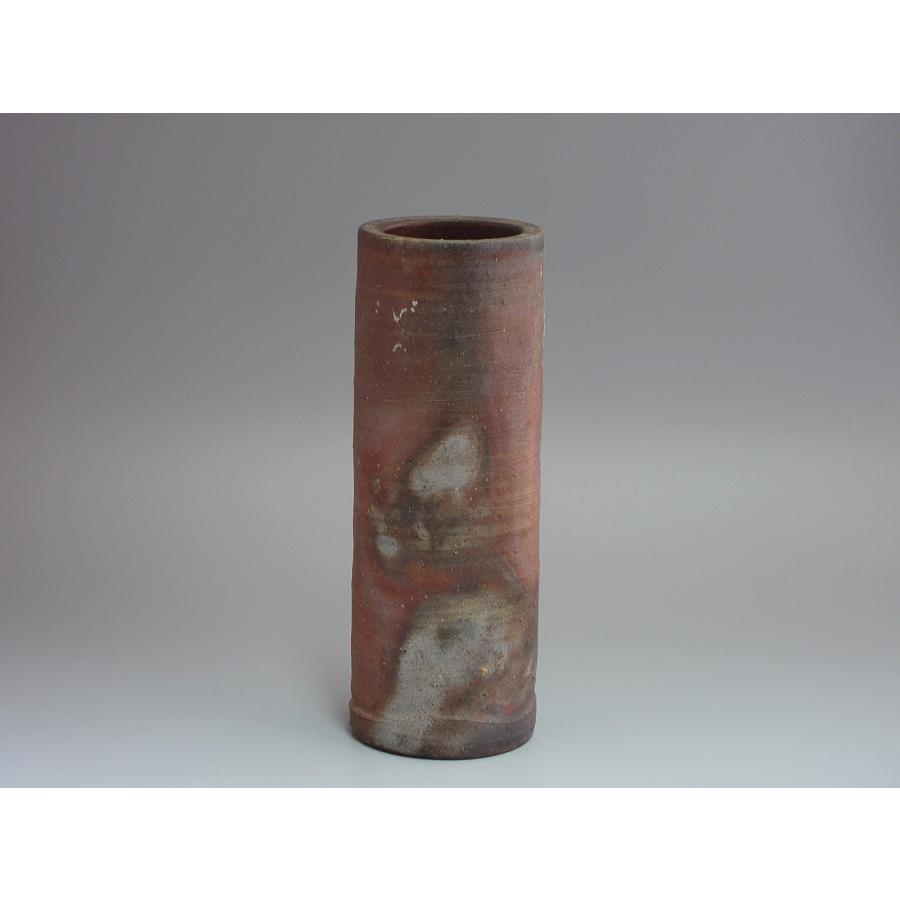 ☆茶道具☆備前焼 陶峰作 窯変鶴首花瓶 花入れ 花器 共箱 P535 花入 『備前焼』『五郎辺衛窯造』『鶴首花入』『花瓶