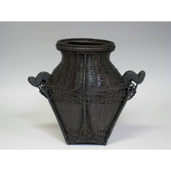 唐物写　木耳籠花入　和田菁竺作　共箱