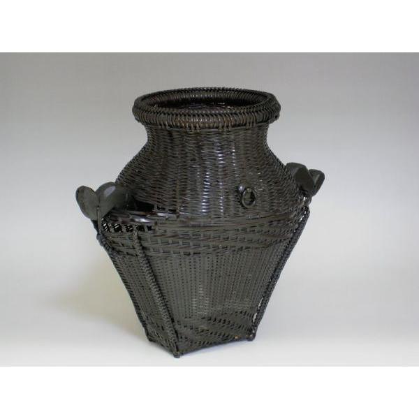 唐物写　木耳籠花入　和田菁竺作　共箱 