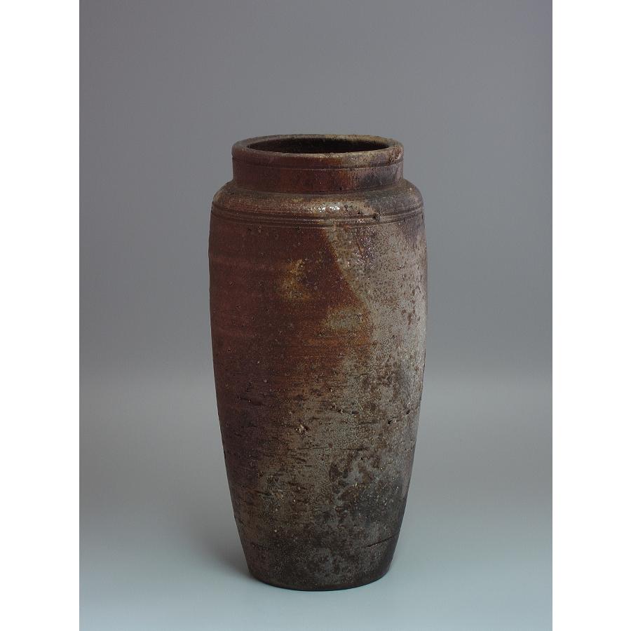 備前焼　花器　桟切　手桶型　刻印あり　一点物　工芸品 備前焼 花器 桟切 手桶型 刻印あり 一点物 工芸品