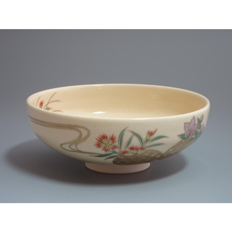 仁清写花篭平茶碗 山岡香菊造（本体のみ） : 茶道具商 越中屋 - 通販