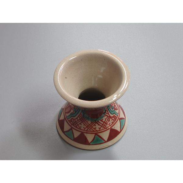 犬山焼 赤絵千切蓋置 尾関作十郎造 共箱 : 茶道具商 越中屋