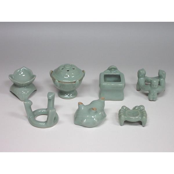 青磁蓋置 七種のセット : 茶道具商 越中屋 - 通販 - Yahoo!ショッピング