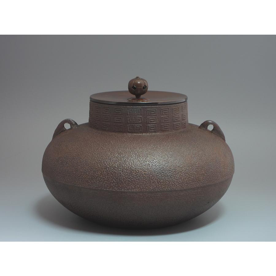 【茶道具】天猫造　八景地紋甑口釜（共箱）★送料込★ 茶道具】天猫造 八景地紋甑口釜（共箱）☆送料込☆ 甑