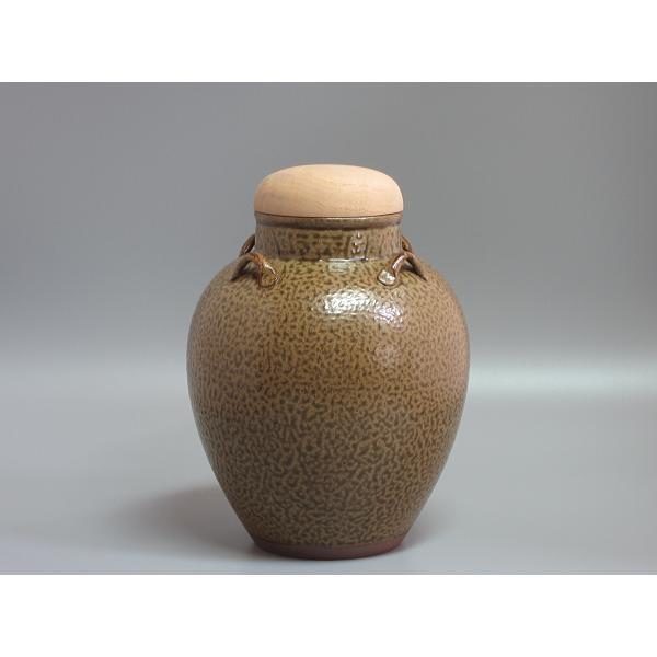 丹波焼四耳飾壺 尾中窯 市野克(二代市野信水)造 共箱 : 茶道具 丹波焼四耳飾壺 尾中窯 市野克(二代市野信水)造 共箱 : 茶道具