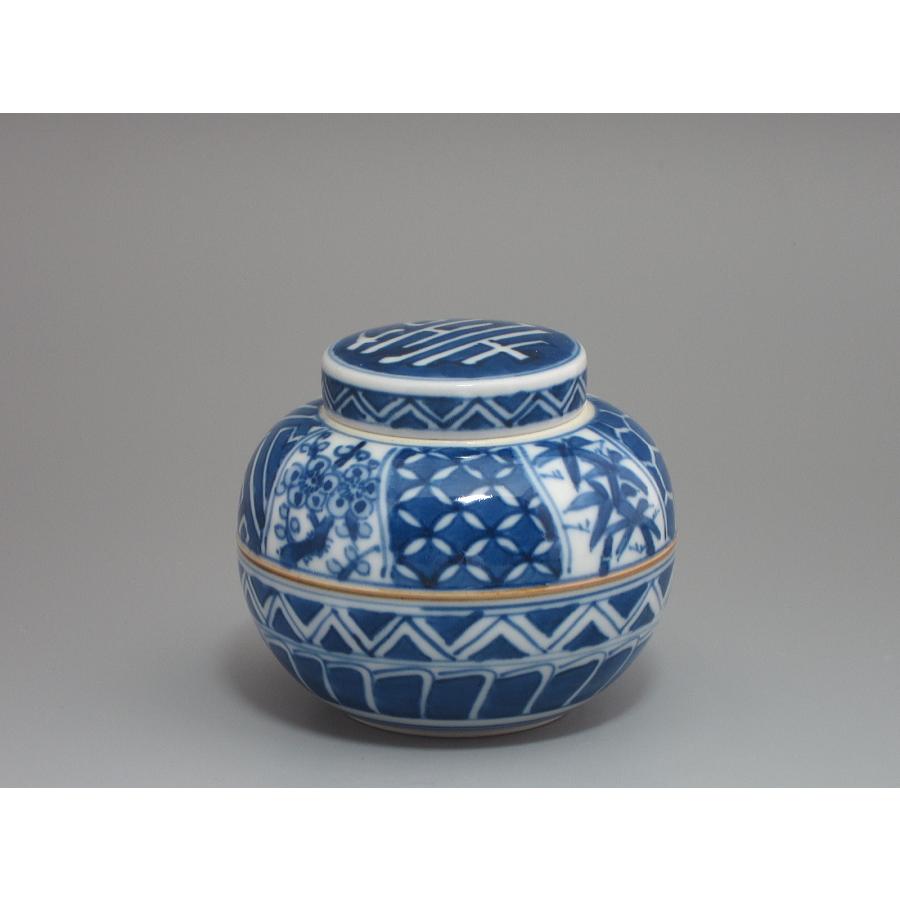 染付祥瑞手 茶心壺／茶入 四君子紋 平安光抱造（本体のみ） : 茶道具商