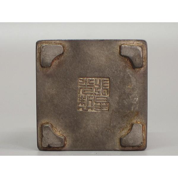 ま*ん様 【唐物 古錫 角型 茶心壺 壱双 點銅 尚古堂】中国古玩 茶壺 茶道具 唐物 古錫 角型 茶心壺 壱双 點銅 尚古堂】中国