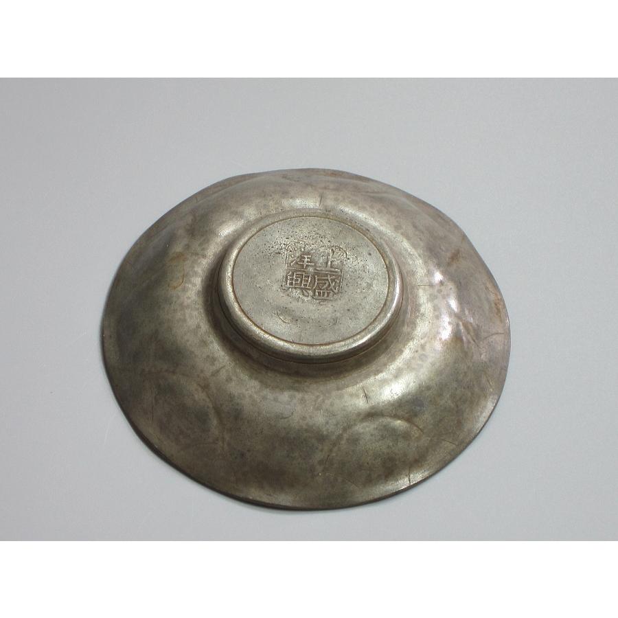 煎茶道具　茶托　錫　唐物 沈存周 古錫漢詩急須図茶托四客 唐物煎茶道具