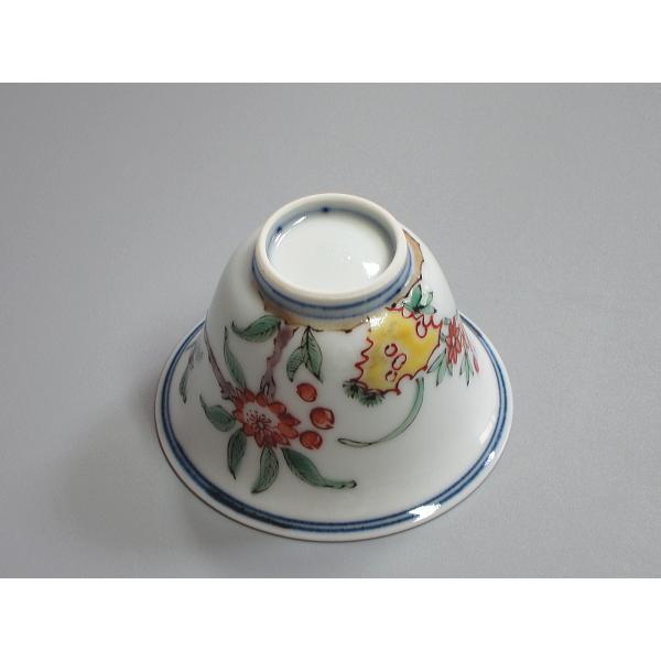 五彩草花紋煎茶碗 五客揃 村田亀水造（本体のみ） : 茶道具商 越中屋