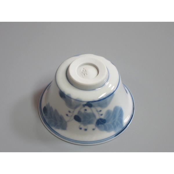 染付草花紋煎茶碗 五客揃 村田亀水造（本体のみ） : 茶道具商 越