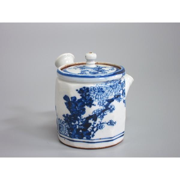 時代 染付草花紋十一角横手急須（本体のみ） : 茶道具商 越中屋 - 通販