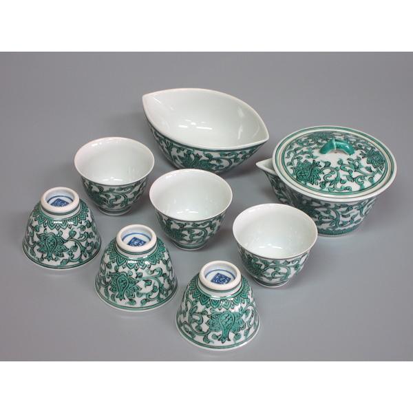 青呉須唐花紋煎茶器セット 平安吉兆造 共箱 : 茶道具商 越中屋 - 通販