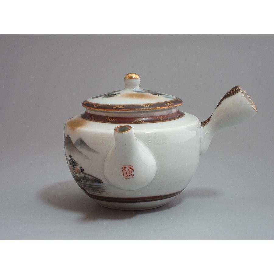 【お値下げしました！】九谷焼　青粒窓絵松竹梅煎茶器セット 煎茶器セット 九谷焼 色絵山水図（本体のみ） : 茶道具商 越中屋