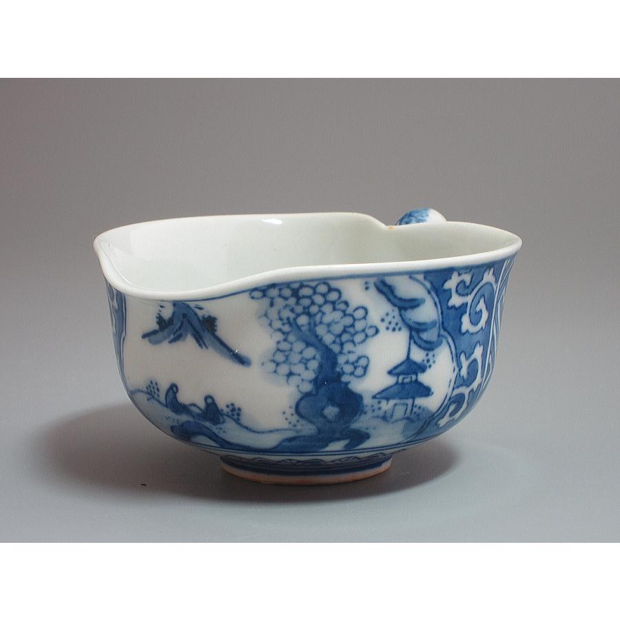 煎茶器セット 九谷焼 染付山水図 竹網代碗筒付 : 茶道具商 越中屋