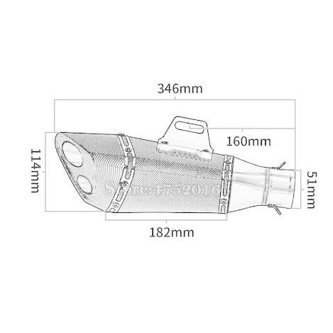 51 ミリメートルユニバーサルオートバイ排気管吉村 R11 修正されたエスケープモトため Z650 Z900 ER6N CBR1000RRスリップ｜etech-commerce｜06