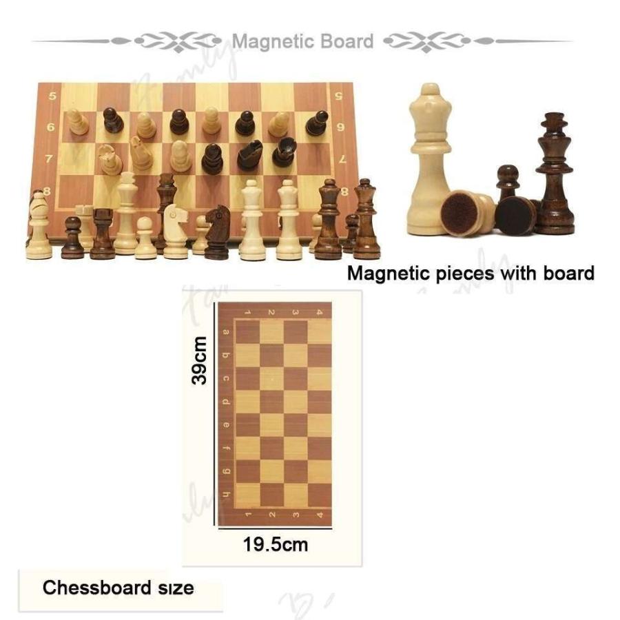 39x39cm女王磁気チェス木製のチェスセット国際チェスゲーム木製チェス