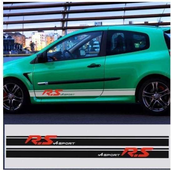 ルノー クリオ ステッカー レーシング サイドストライプ スカート デカール ボディ Clio R.S. h00178