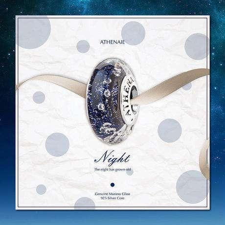 ATHENAIE パンドラ適合 ビーズチャーム シルバー925 ムラーノガラス Murano 925Silver Charm Bead Fit Pandora CZ封入 選べる2色｜etech-commerce｜05